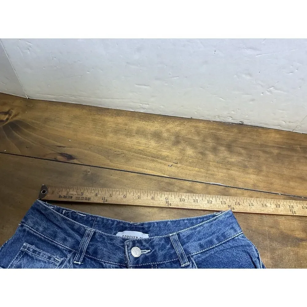 Forever 21 FUBU Denim Cargo Jeans Baggy Y2K Wide Leg Skater Womens Medium 28x31 - Picture 15 of 16
